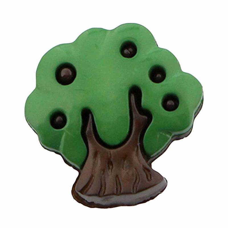 CIRQUE Novelty Shank Button - Green - 18mm (¾") - Tree