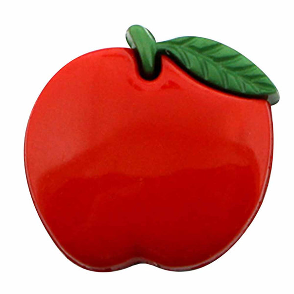 CIRQUE Novelty Shank Button - Red - 15mm (⅝") - Apple