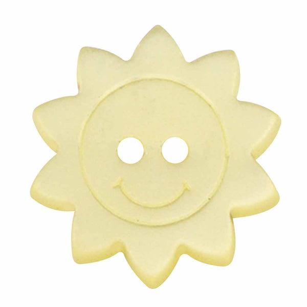 CIRQUE Novelty Shank Button - Yellow - 15mm (⅝") - Sun