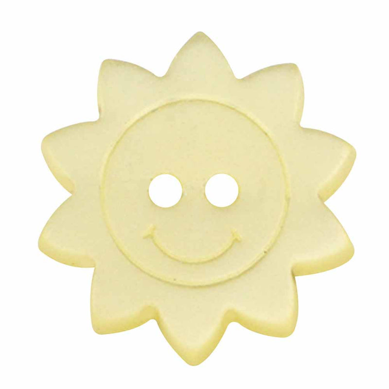 CIRQUE Novelty Shank Button - Yellow - 15mm (⅝") - Sun