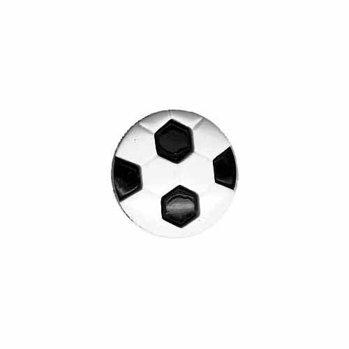 CIRQUE Novelty Shank Button - White - 15mm (⅝") - Soccer Ball
