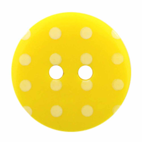 CIRQUE Novelty 2-Hole Button - Yellow - 18mm (¾") - Polka Dots
