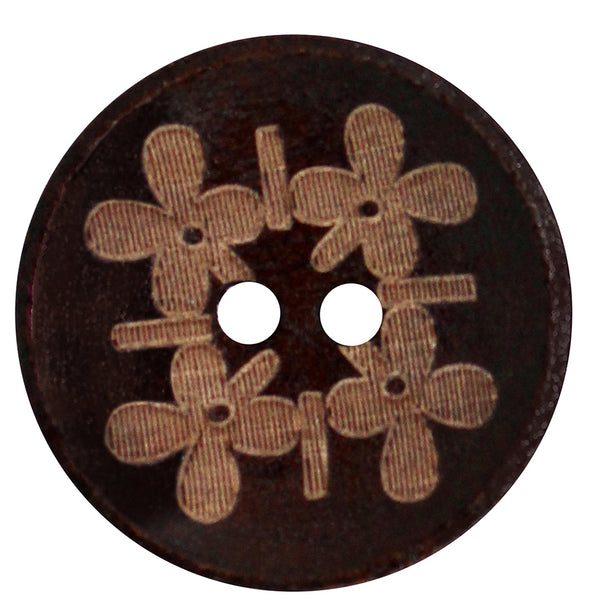 INSPIRE 2 Hole Button - Wood - 25mm (1") - 4pcs