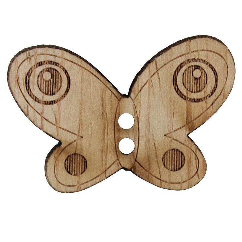 INSPIRE 2 Hole Button - Wood - 30mm (1⅛") - 4pcs