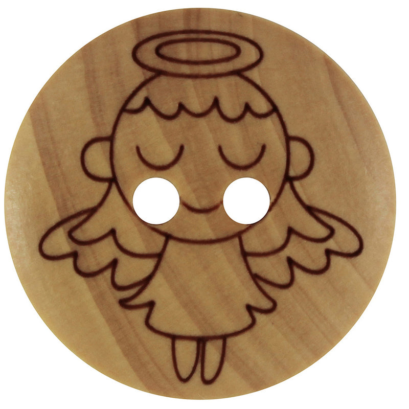 INSPIRE 2 Hole Button - Wood - 18mm (¾") - 5pcs