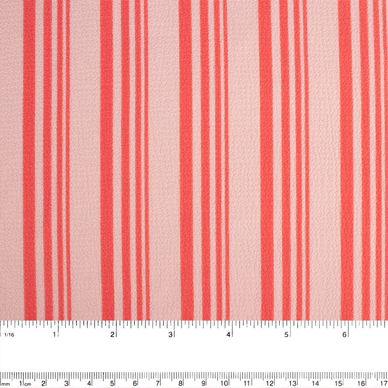 EMMA Bubble Crepe Print - Stripes - Coral