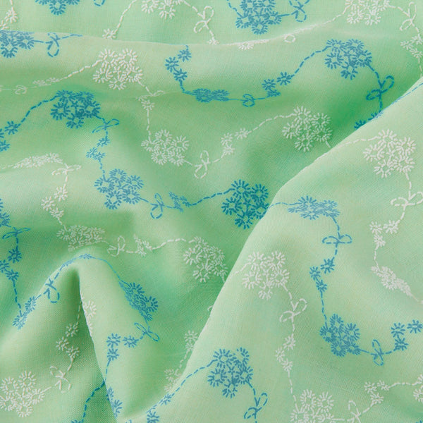 PUFF Printed Rayon Voile - Daisy - Green