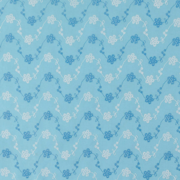 PUFF Printed Rayon Voile - Daisy - Blue