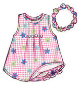 B3405 Infants' Dress, Top, Romper, Panties, Hat & Headband (size: L-XL)
