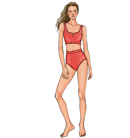 B4526 Misses' Swimsuit and Wrap (Size: 14-16-18-20)