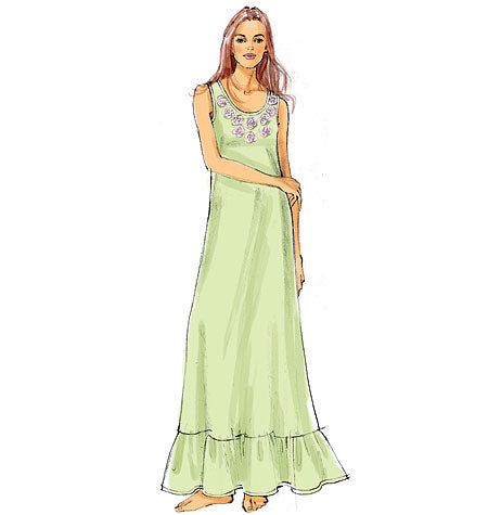 B5792 Misses' Top, Gown and Pants (size: XSM-SML-MED)