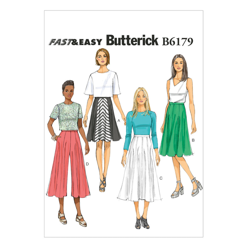 B6179 Misses' Skirt and Culottes (size: 14-16-18-20-22)
