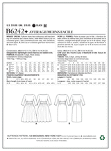 B6242 Misses' Dress (Size: 6-8-10-12-14)