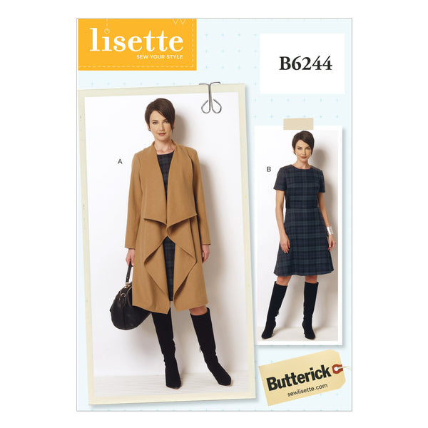 B6244 Misses'/Women's Coat and Dress (Size: 8-10-12-14-16)