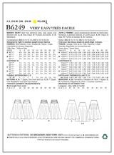 B6249 Misses' Skirt (Size: 6-8-10-12-14)