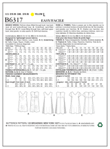 B6317 Misses' Pullover V-Neck Dresses (Size: 6-8-10-12-14)