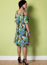 B6350 Misses' Sleeveless and Cold Shoulder Dresses (Size: 16-18-20-22-24-26)