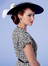 B6363 Misses' Button-Front, Flutter Sleeve Dresses and Sun Hat (Size: 14-16-18-20-22)