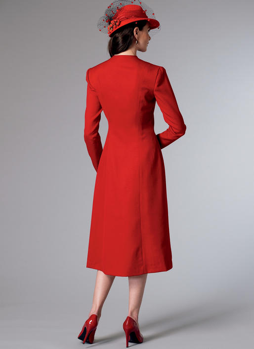 B6374 Misses' Swan-Neck or Shawl Collar Dresses with Asymmetrical Gathers