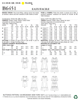 B6451 Robes Blousantes - Jeune Femme (Size: 16-18-20-22-24-26)