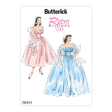 B6454 Misses' Ruffled Dresses and Shawls (Size: 6-8-10-12-14)