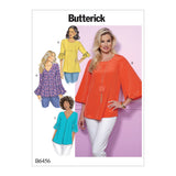 B6456 Misses' Tulip or Ruffle Sleeve Tops (Size: 6-8-10-12-14)
