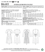 B6485 Misses' Dresses with Shoulder and Bust Detail, Waist Tie, and Sleeve Variations (Size: 6-8-10-12-14)
