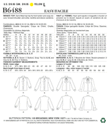 B6488 Misses' Tops with Neckline and Sleeve Variations (Size: 6-8-10-12-14)