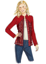 B6496 Misses' Jackets and Vests with Contrast and Seam Variations (Size: 6-8-10-12-14)