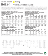 B6534 Manteaux, tunique et pantalon pour Jeune Femme / Homme (Size: TTG-1X-2X-3X-4X-5X-6X)