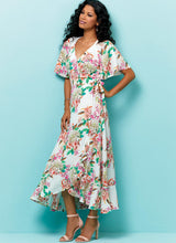 B6554 Misses' Wrap Dresses (Size: 14-16-18-20-22)