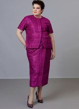 B6605 Misses'/Women's Blouse and Skirt (Size: XS-S-M-L-XL)