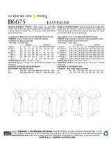B6675 Misses'/Women's Dress (Size: 8-10-12-14-16)