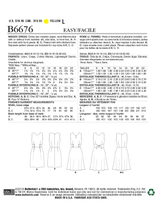 B6676 Misses' Dress (Size: 6-8-10-12-14)
