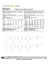 B6685 Misses' Top and Sash (Size: L(16-18) - XL(20-22) - XXL(24-26))