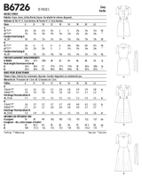 B6726 Misses' Dresses (Size: 6-8-10-12-14)