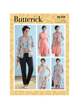 B6738 Misses' Jacket, Dress, Top, Skirt & Pants (Size: 14-16-18-20-22)