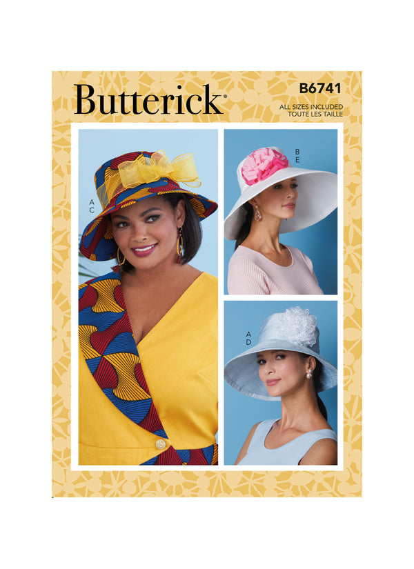 B6741 Chapeau orné de fleur en ruban et boucle pour Jeune Femme (Size: P-M-G)