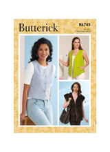 B6745 Misses' Vests in Five Styles (Size: XS-S-M)