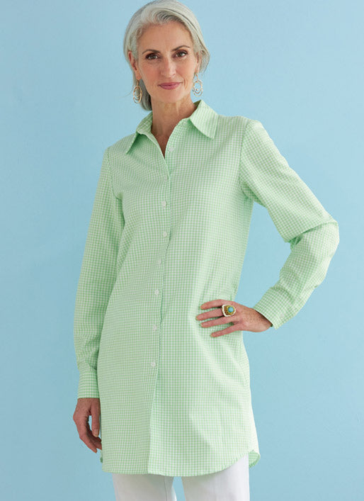 B6747 Misses' Button-Down Collared Shirts (Size: 6-8-10-12)