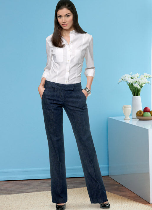 B6800 Jean et pantalon avec coulisse élastique et quatre poches pour jeune femme (Size: 16-18-20-22)