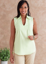 B6801 Misses' & Women's Tucked Or Gathered Top (Size: 8-10-12-14-16)