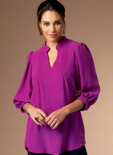 B6801 Misses' & Women's Tucked Or Gathered Top (Size: 8-10-12-14-16)