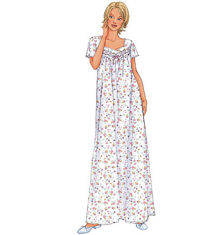 B6838 Misses'/Misses' Petite Nightgown (Size: XS-S-M)