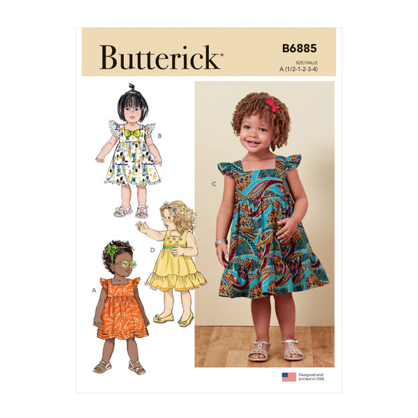 B6885 Toddlers' Dress (1/2-1-2-3-4)