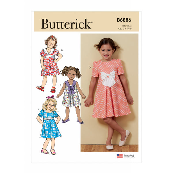 B6886 Children's Dress (2-3-4-5-6)