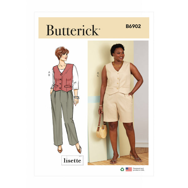B6902 Lisette Women's Waistcoat, Trousers and Shorts (20W-22W-24W-26W-28W)