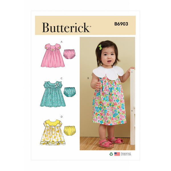 B6903 Infants' Dress and Panties (NB-S-M-L-XL)