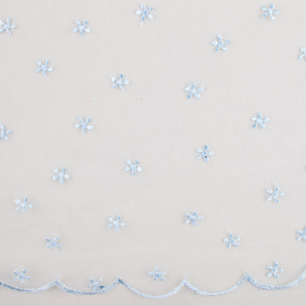 CHERIE Embroidered Mesh - Daisy - Blue