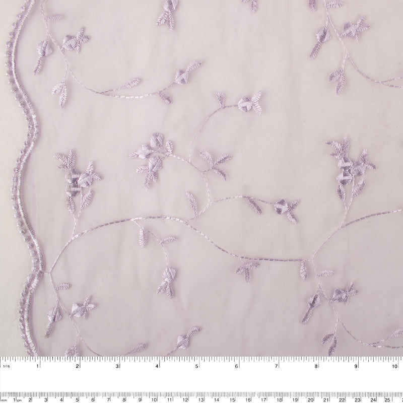 CHERIE Embroidered Mesh - Rose bud - Lilac